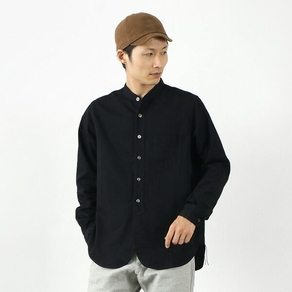 FOB FACTORY / F3470 denim band collar shirt