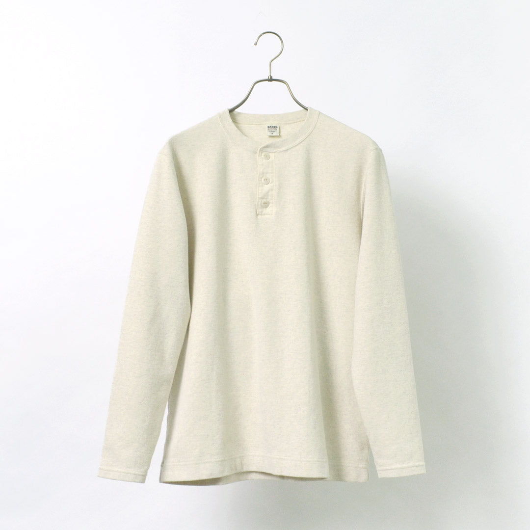 BARNS / Spun Milled Henley Neck Long Sleeve T-Shirt