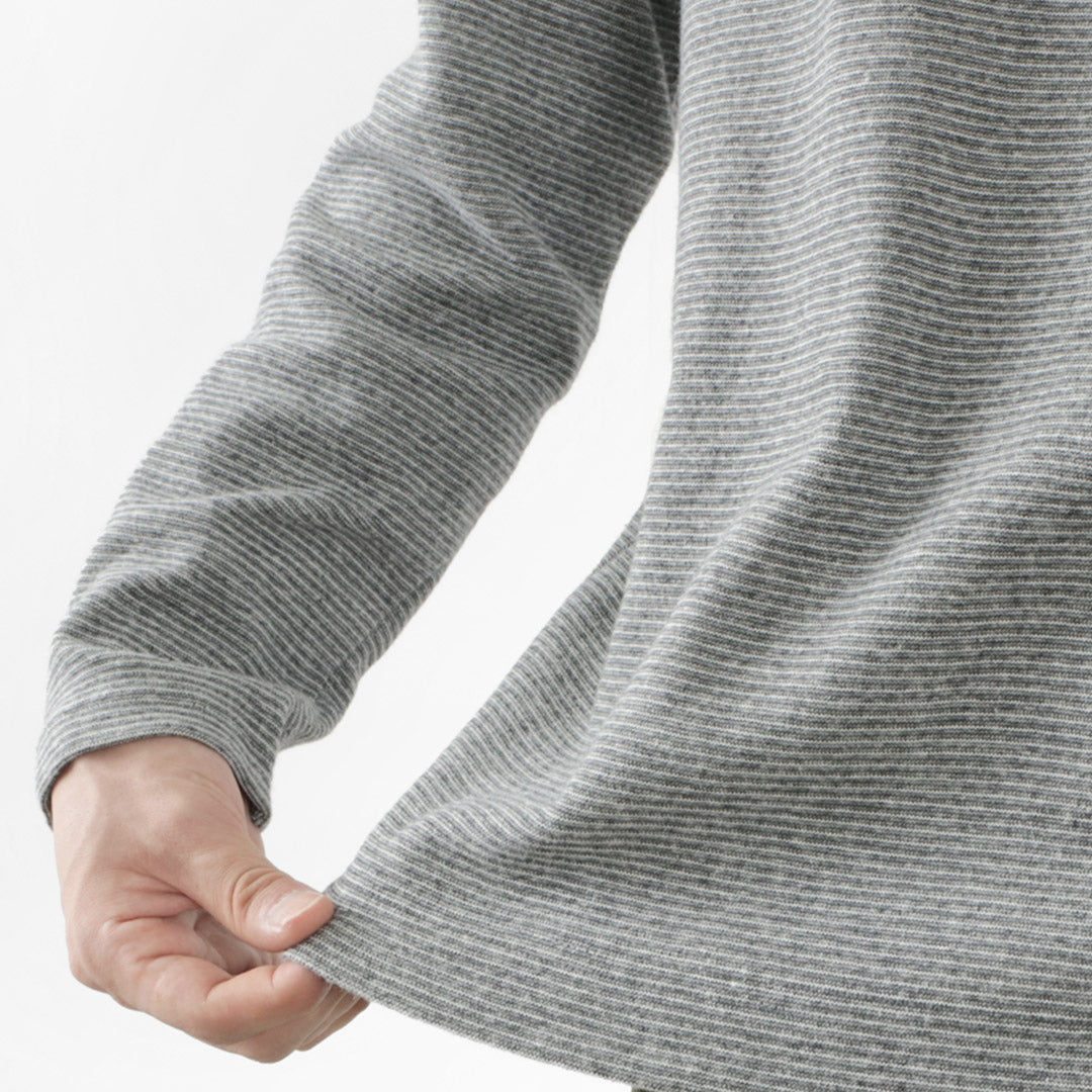 BARNS / Spun Milled Henley Neck Long Sleeve T-Shirt