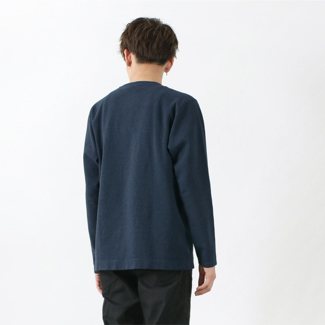 BARNS / Spun Milled Henley Neck Long Sleeve T-Shirt