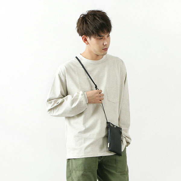 Remi 구호 / Melange Jersey Long Sleeve Crew Pocket 티셔츠