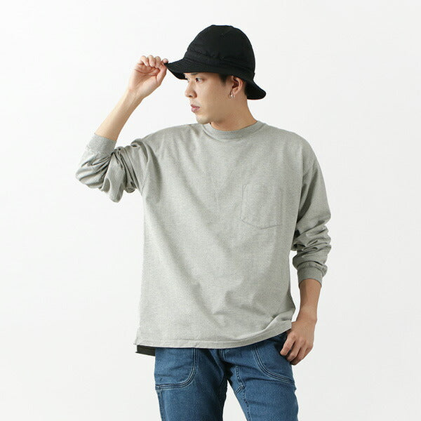 Remi 구호 / Melange Jersey Long Sleeve Crew Pocket 티셔츠