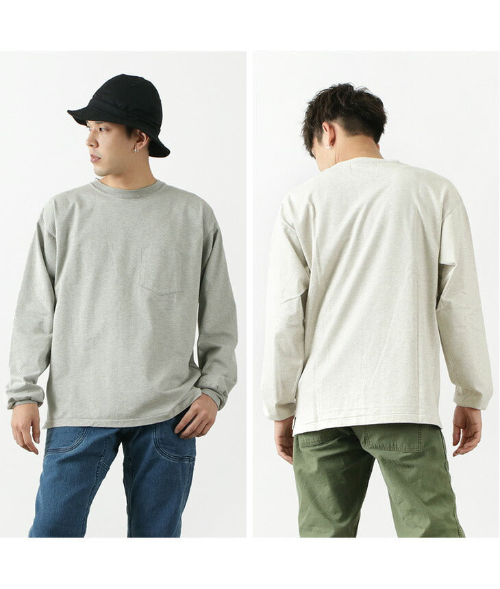 REMI RELIEF / Melange jersey long sleeve crew pocket T-shirt