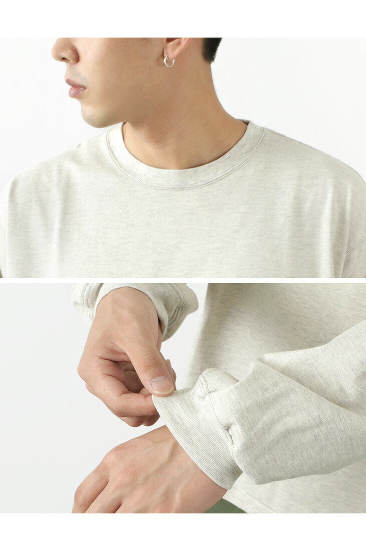 Remi 구호 / Melange Jersey Long Sleeve Crew Pocket 티셔츠