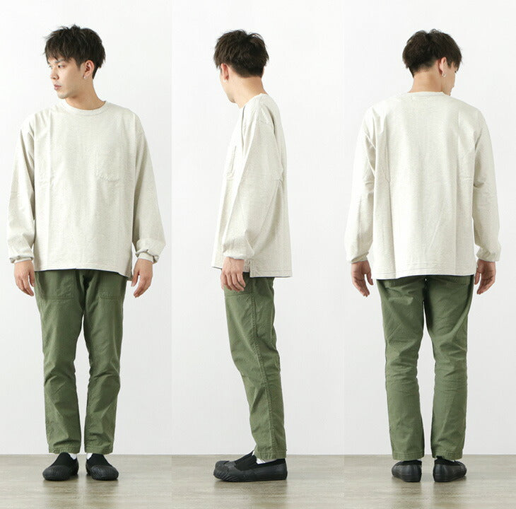 REMI RELIEF / Melange jersey long sleeve crew pocket T-shirt