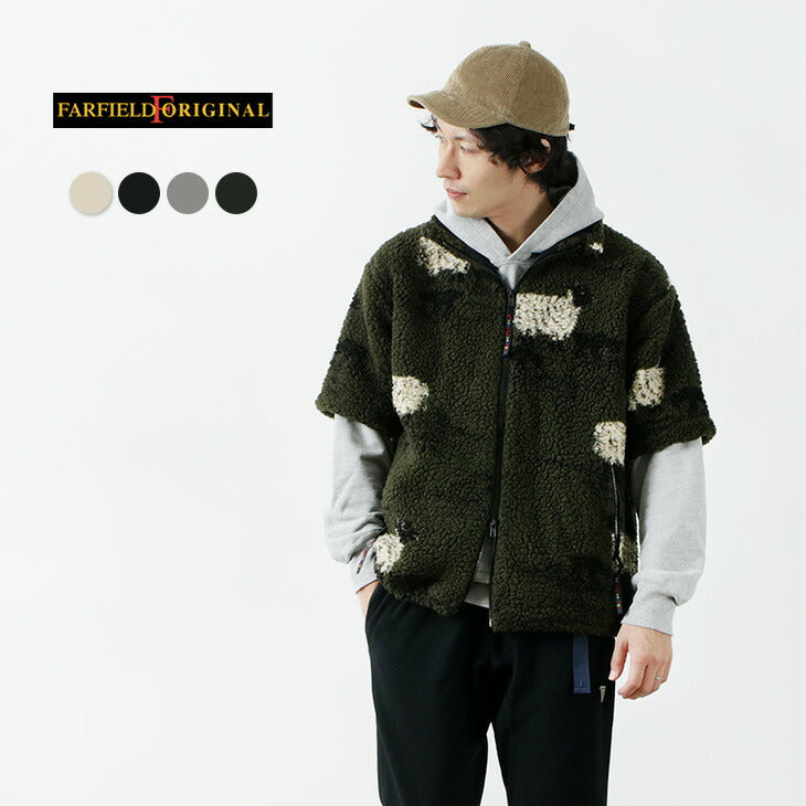 Farfield Original / Jacquard Weave Boa Sleeve Fell Fell Jacket