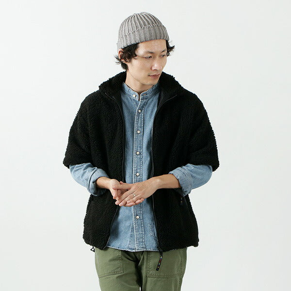 Farfield Original / Jacquard Weave Boa Short Sleeve Fell Jacket