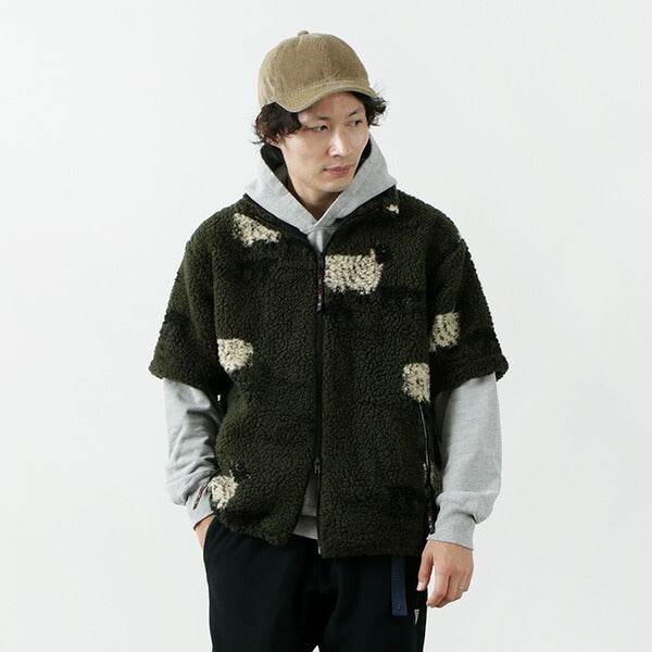 Farfield Original / Jacquard Weave Boa Sleeve Fell Fell Jacket