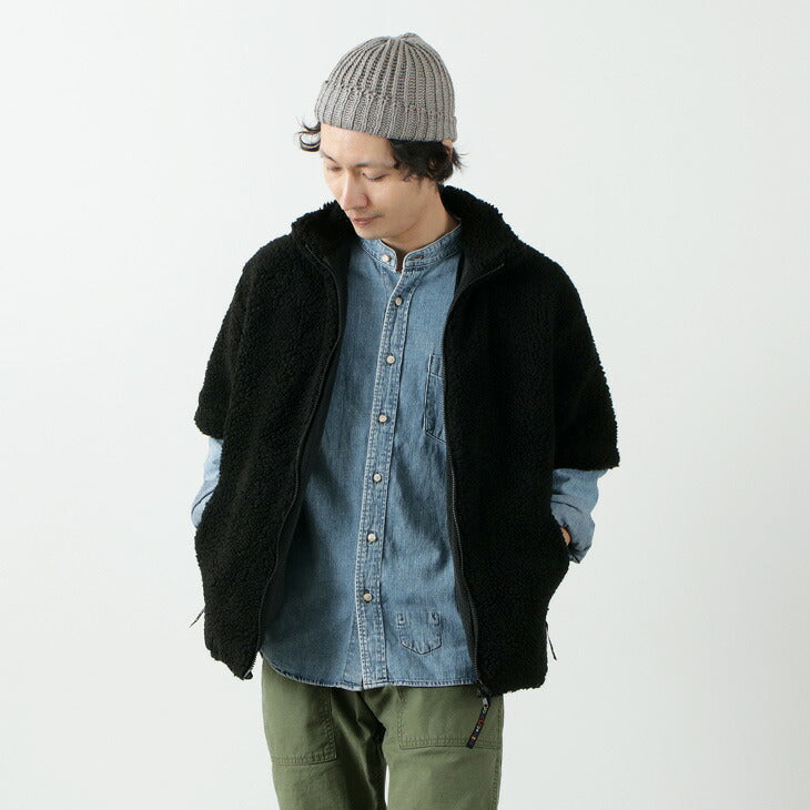 Farfield Original / Jacquard Weave Boa Sleeve Fell Fell Jacket