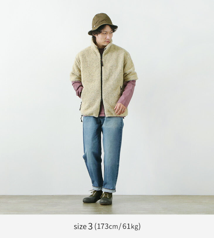 Farfield Original / Jacquard Weave Boa Sleeve Fell Fell Jacket