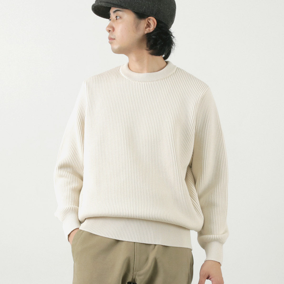 YONETOMI NEW BASIC / Extra Fine Wool Ribbed Knit Pullover