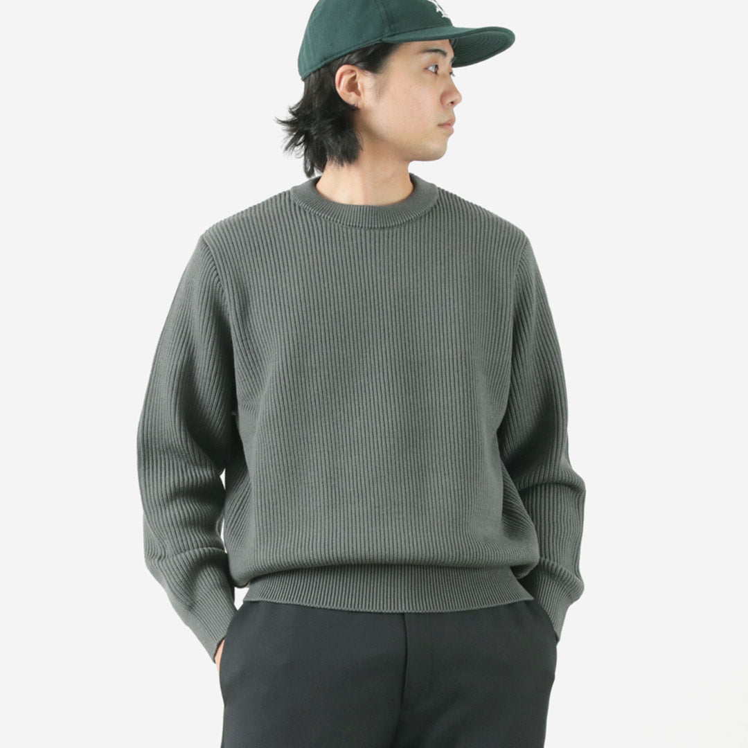 YONETOMI NEW BASIC / Extra Fine Wool Ribbed Knit Pullover