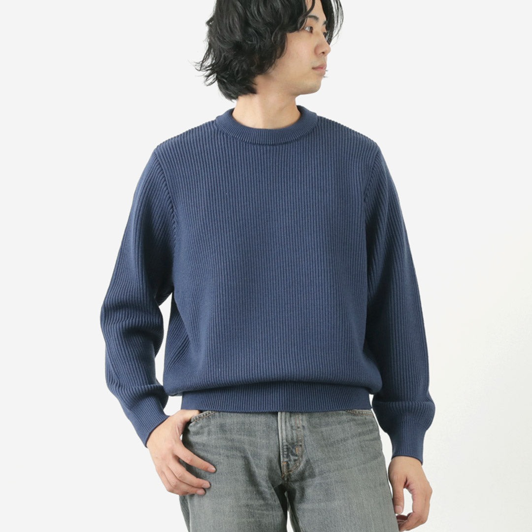 YONETOMI NEW BASIC / Extra Fine Wool Ribbed Knit Pullover