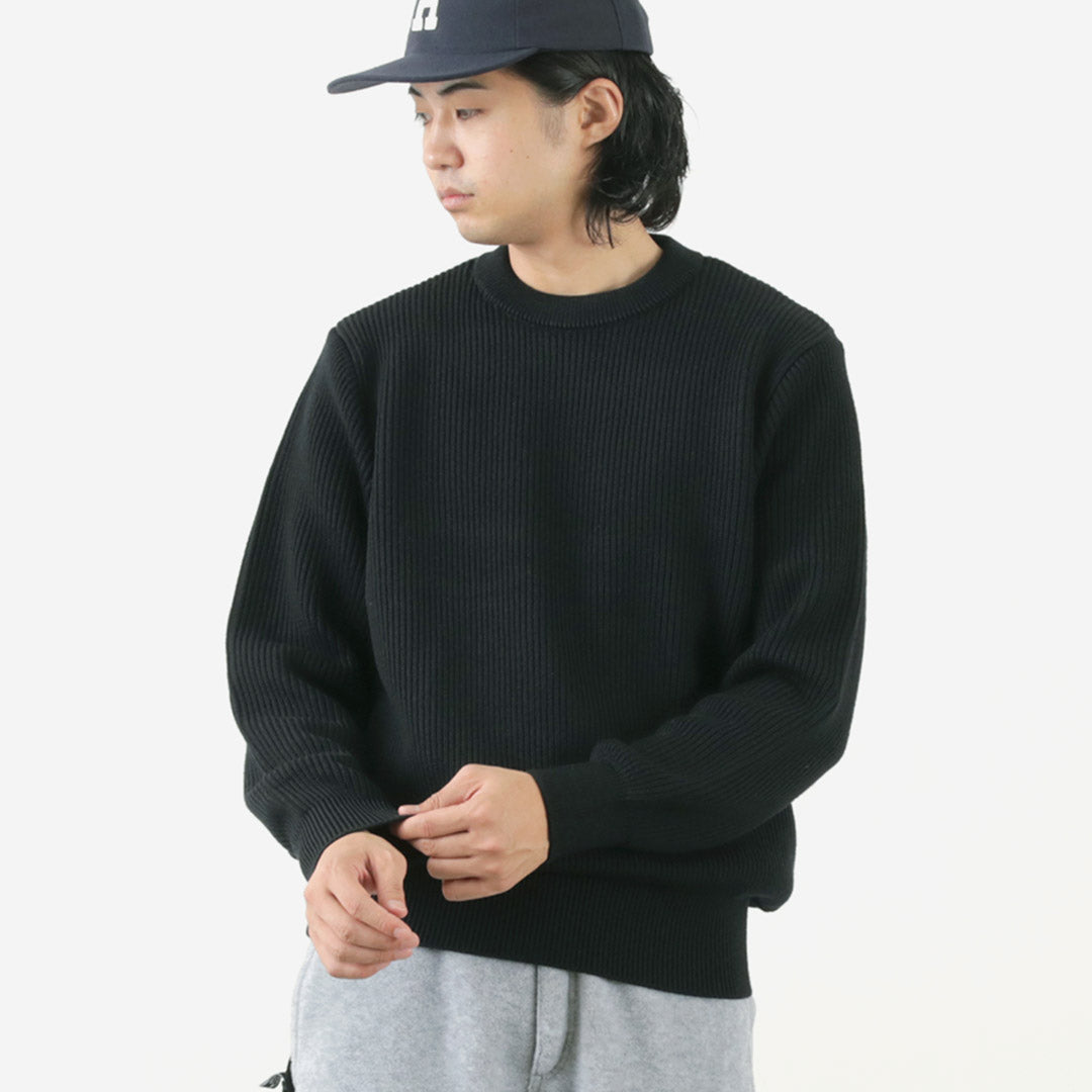 YONETOMI NEW BASIC / Extra Fine Wool Ribbed Knit Pullover