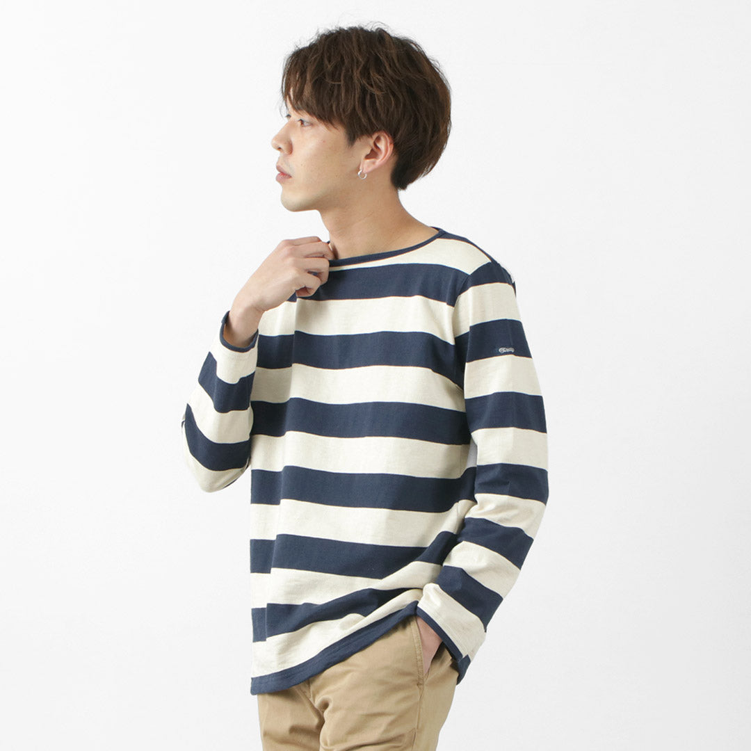 TIEASY / HDCS Boat neck wide stripe basque shirt