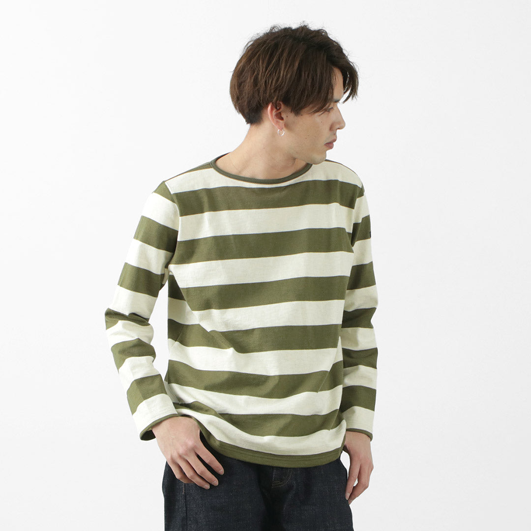 TIEASY / HDCS Boat neck wide stripe basque shirt