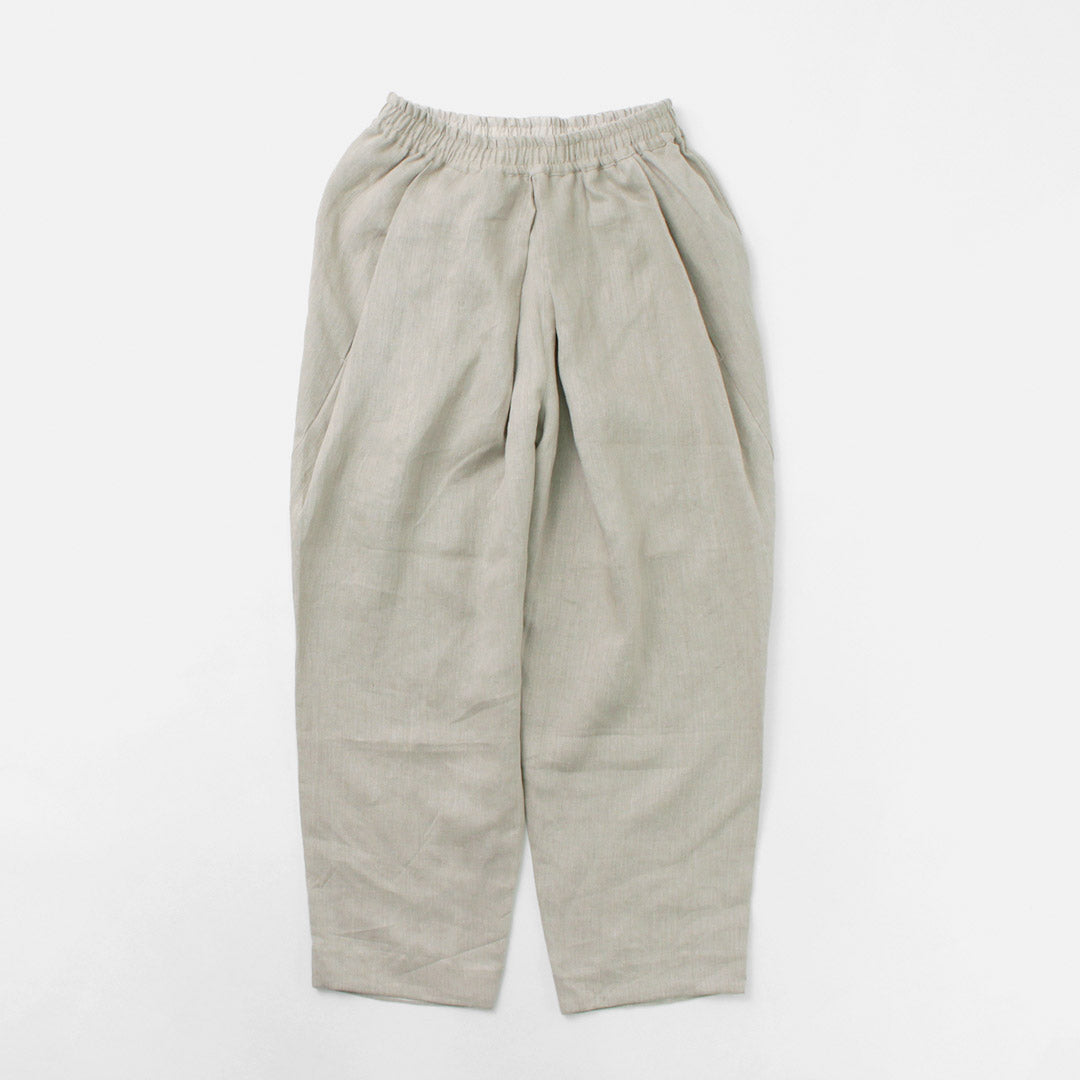 ROCOCO / Vintage Linen Wide Tucked Easy Pants