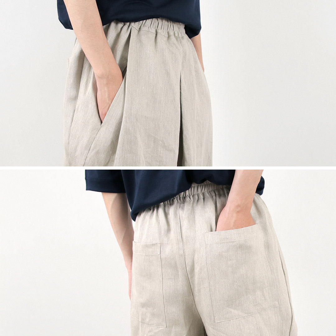 ROCOCO / Vintage Linen Wide Tucked Easy Pants