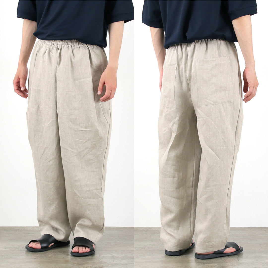 ROCOCO / Vintage Linen Wide Tucked Easy Pants