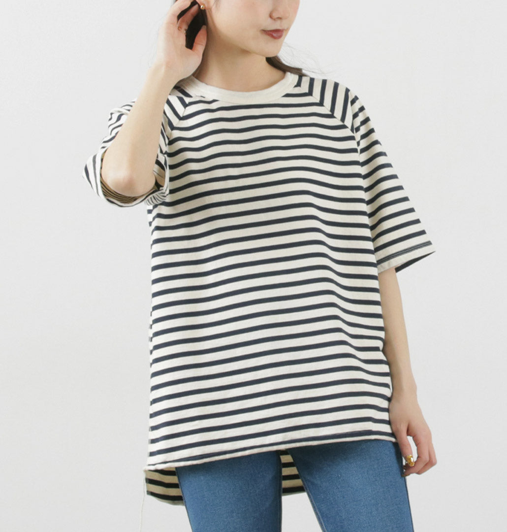 HAVE A GOOD DAY / Stripe Loose Short Sleeve T-Shirt