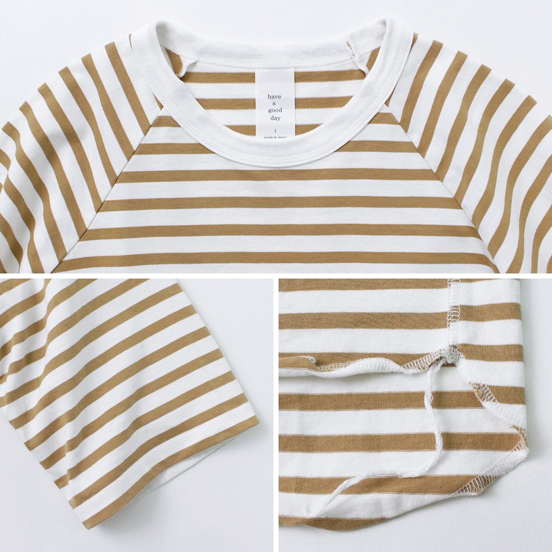 HAVE A GOOD DAY / Stripe Loose Short Sleeve T-Shirt