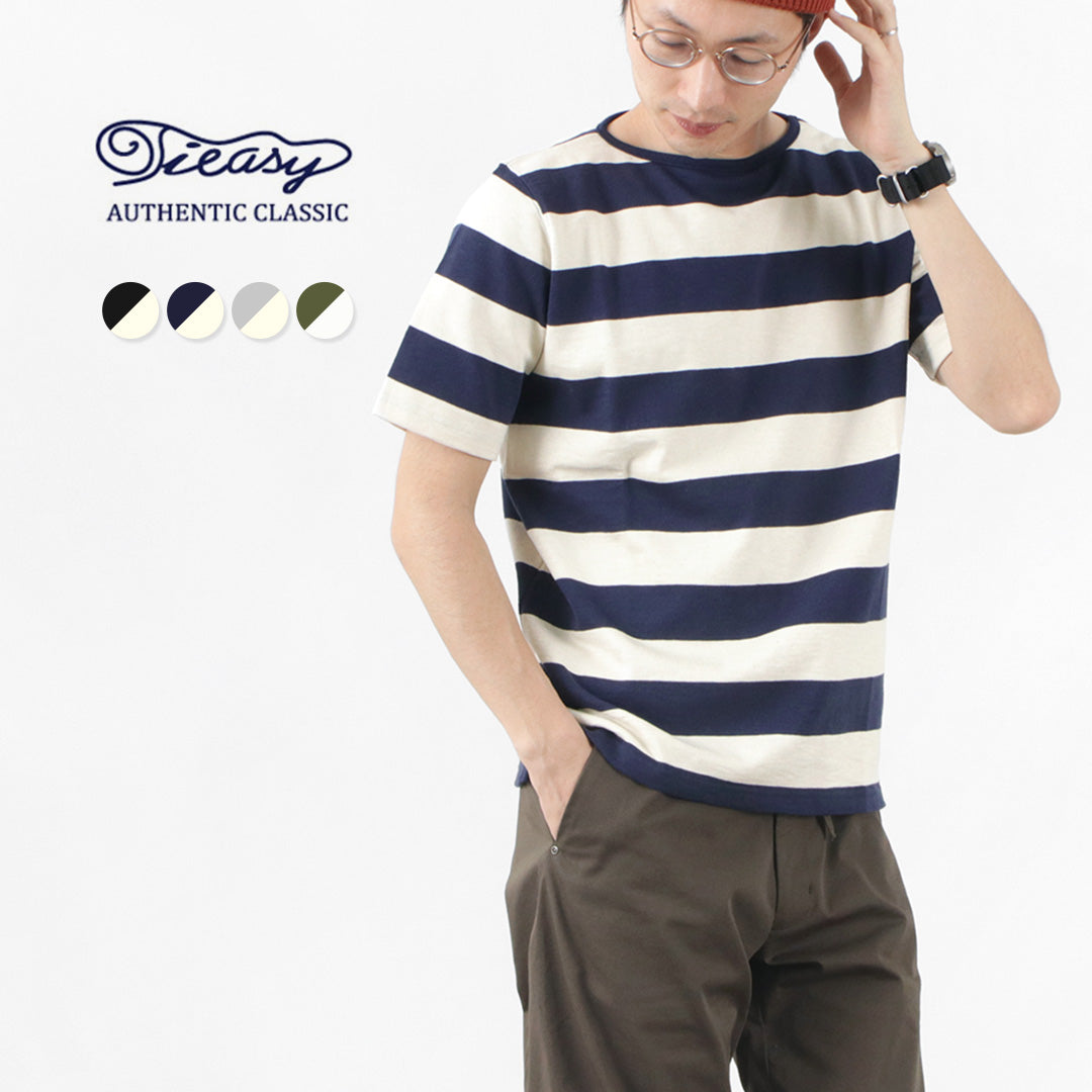 TIEASY / HDCS Boat neck S/S wide stripe basque shirt