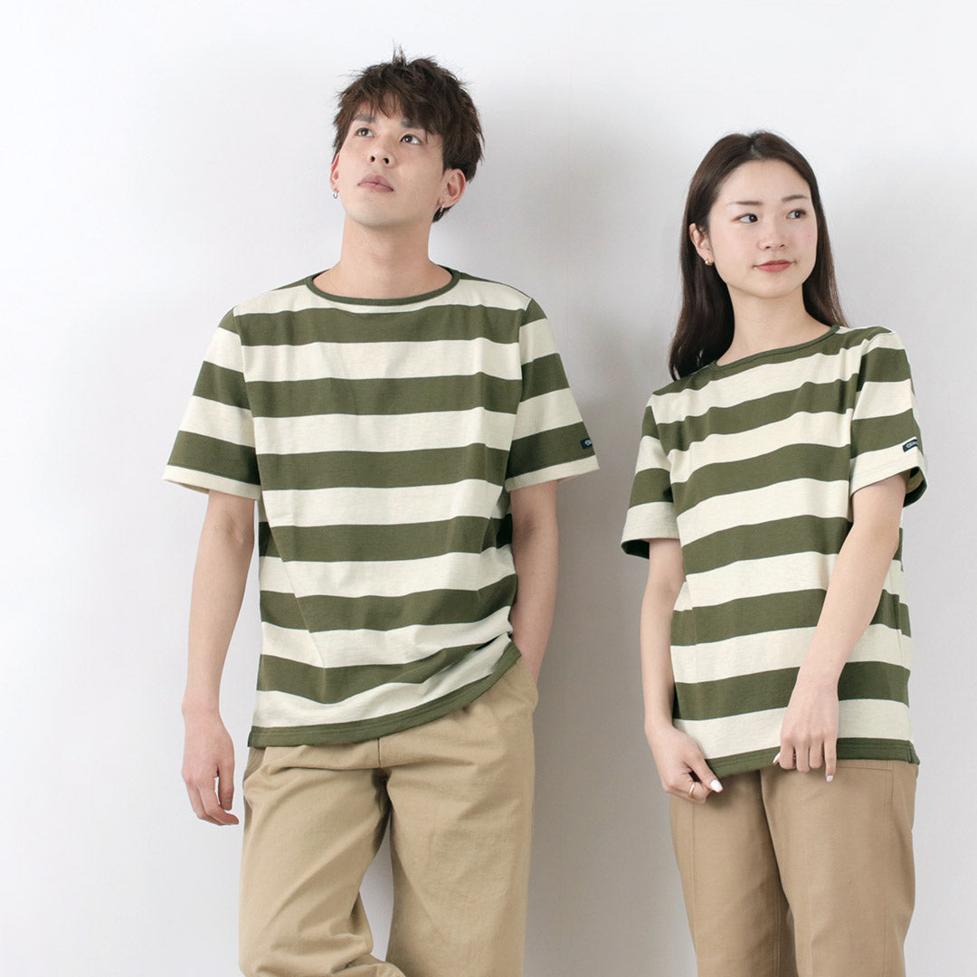 TIEASY / HDCS Boat neck S/S wide stripe basque shirt