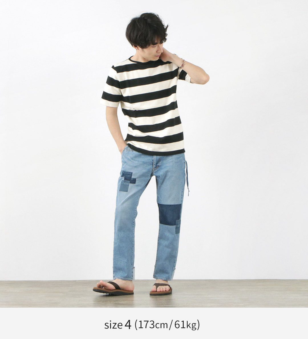 TIEASY / HDCS Boat neck S/S wide stripe basque shirt