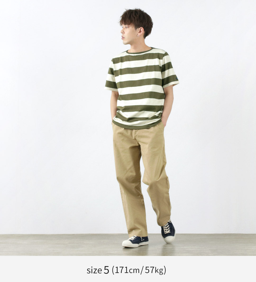 TIEASY / HDCS Boat neck S/S wide stripe basque shirt