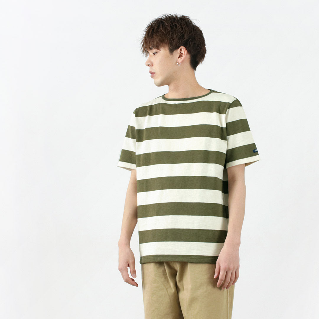 TIEASY / HDCS Boat neck S/S wide stripe basque shirt