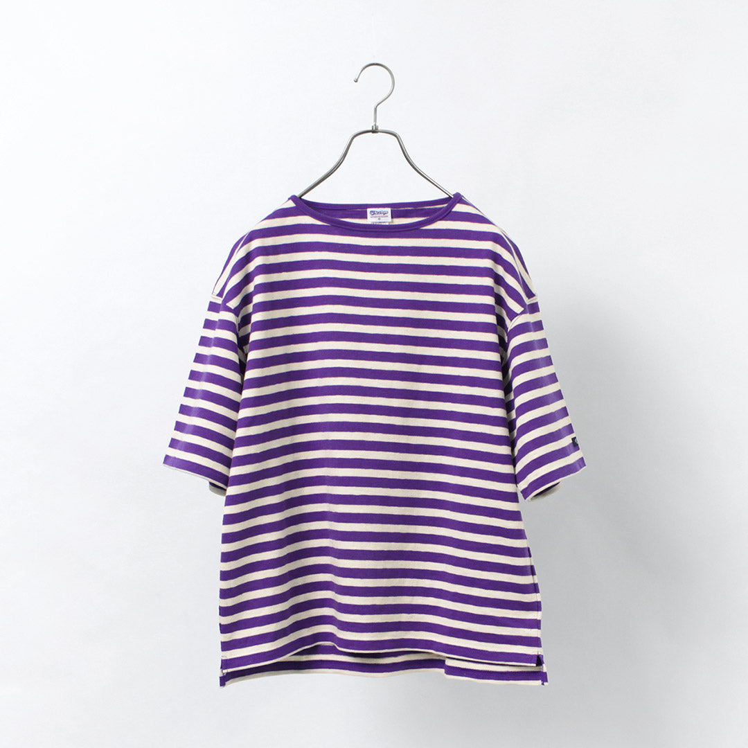 TIEASY / HDCS Big stripe boat-neck T-shirt