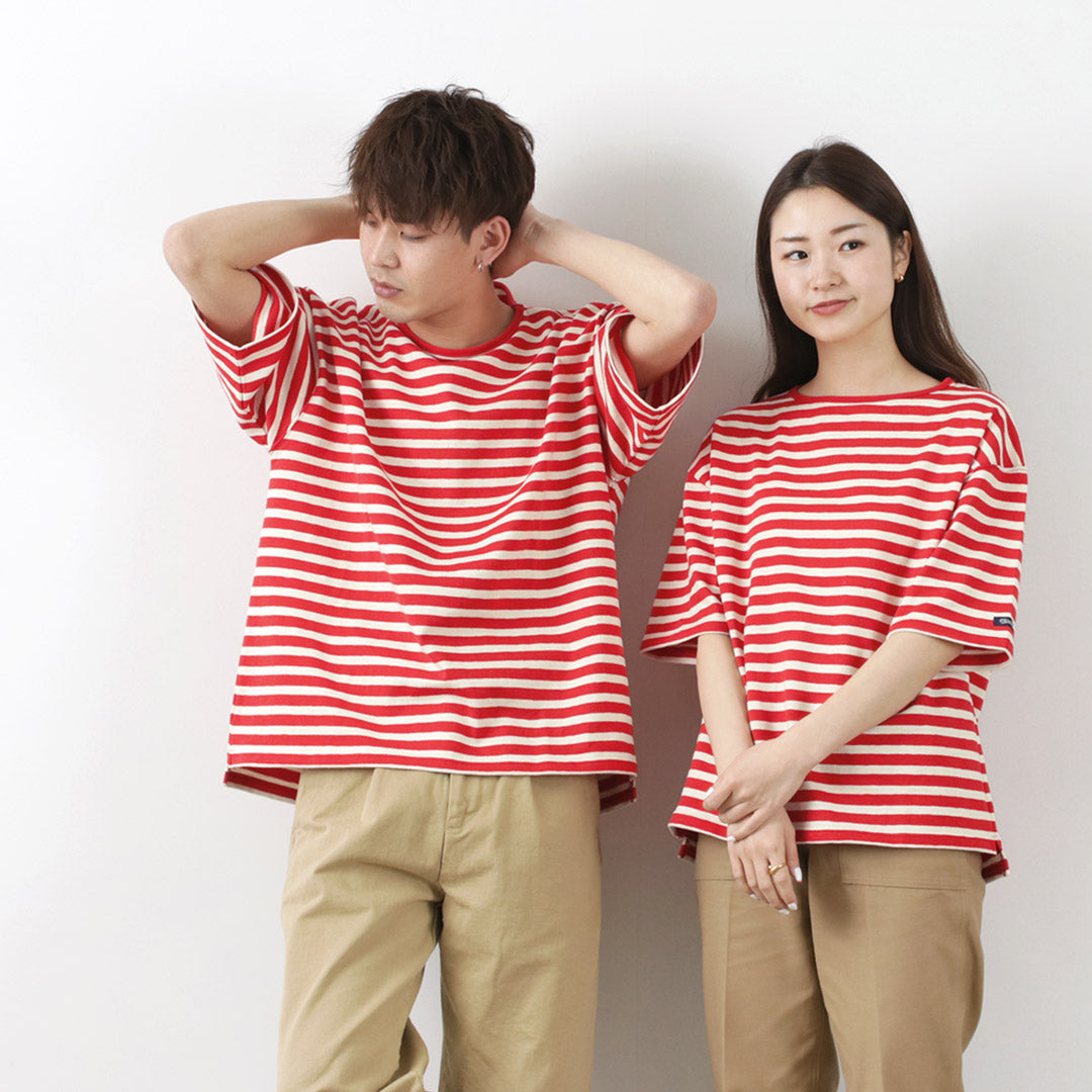 TIEASY / HDCS Big stripe boat-neck T-shirt