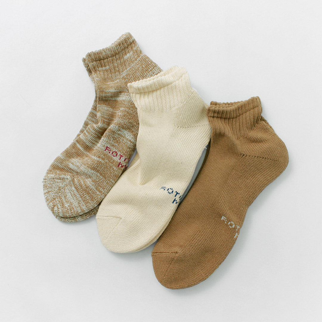 ROTOTO / Organic daily 3 pack ankle socks