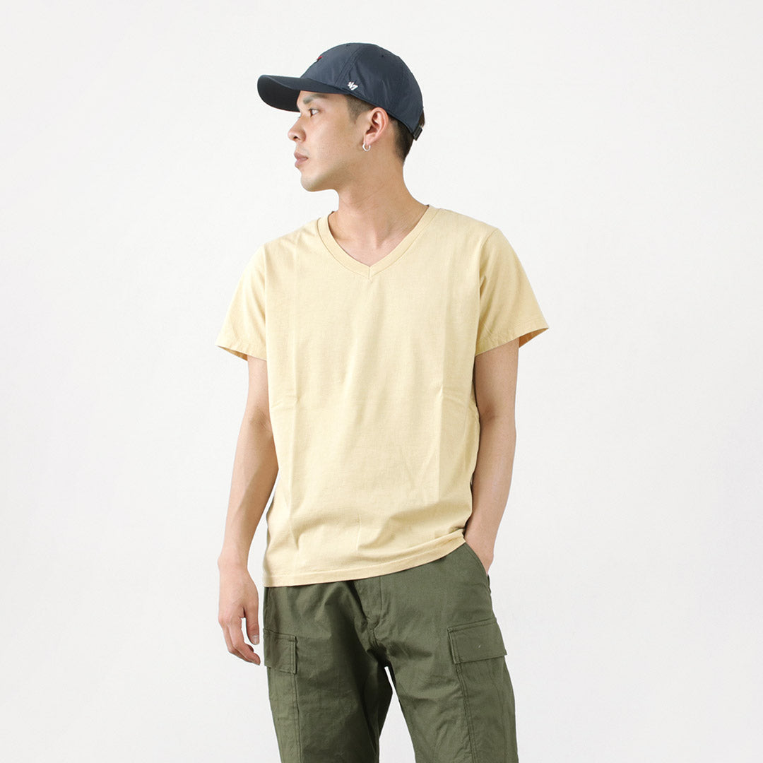 REMI RELIEF / LW processed V-neck T-shirt