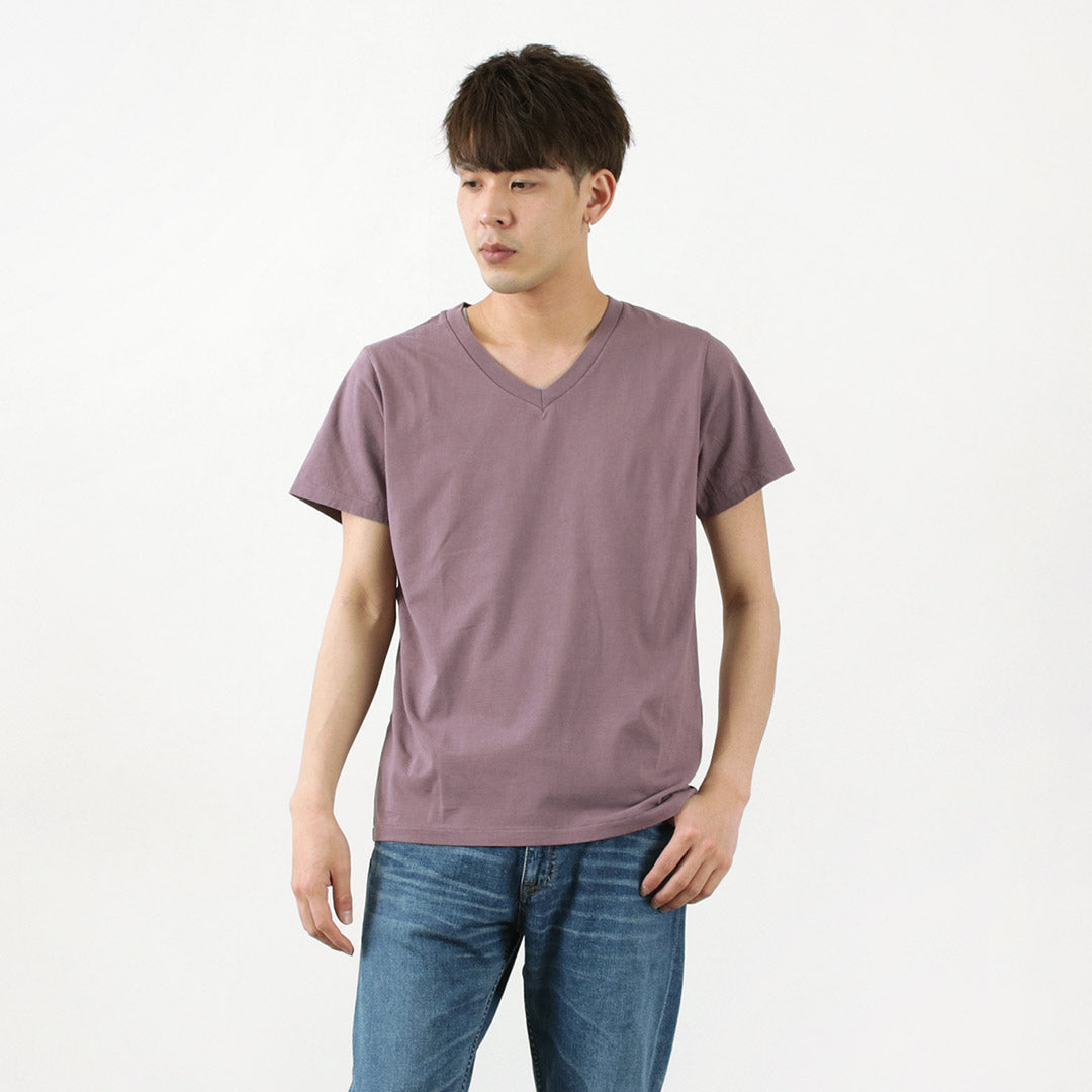 REMI RELIEF / LW processed V-neck T-shirt