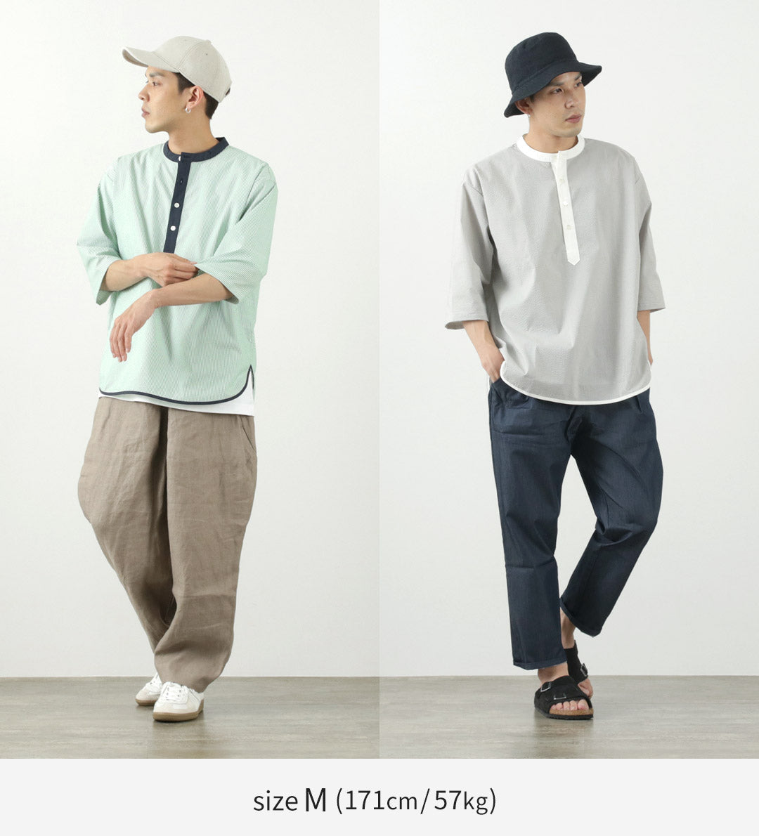 Rococo / Woven Ceersucker Henley Neck T卹