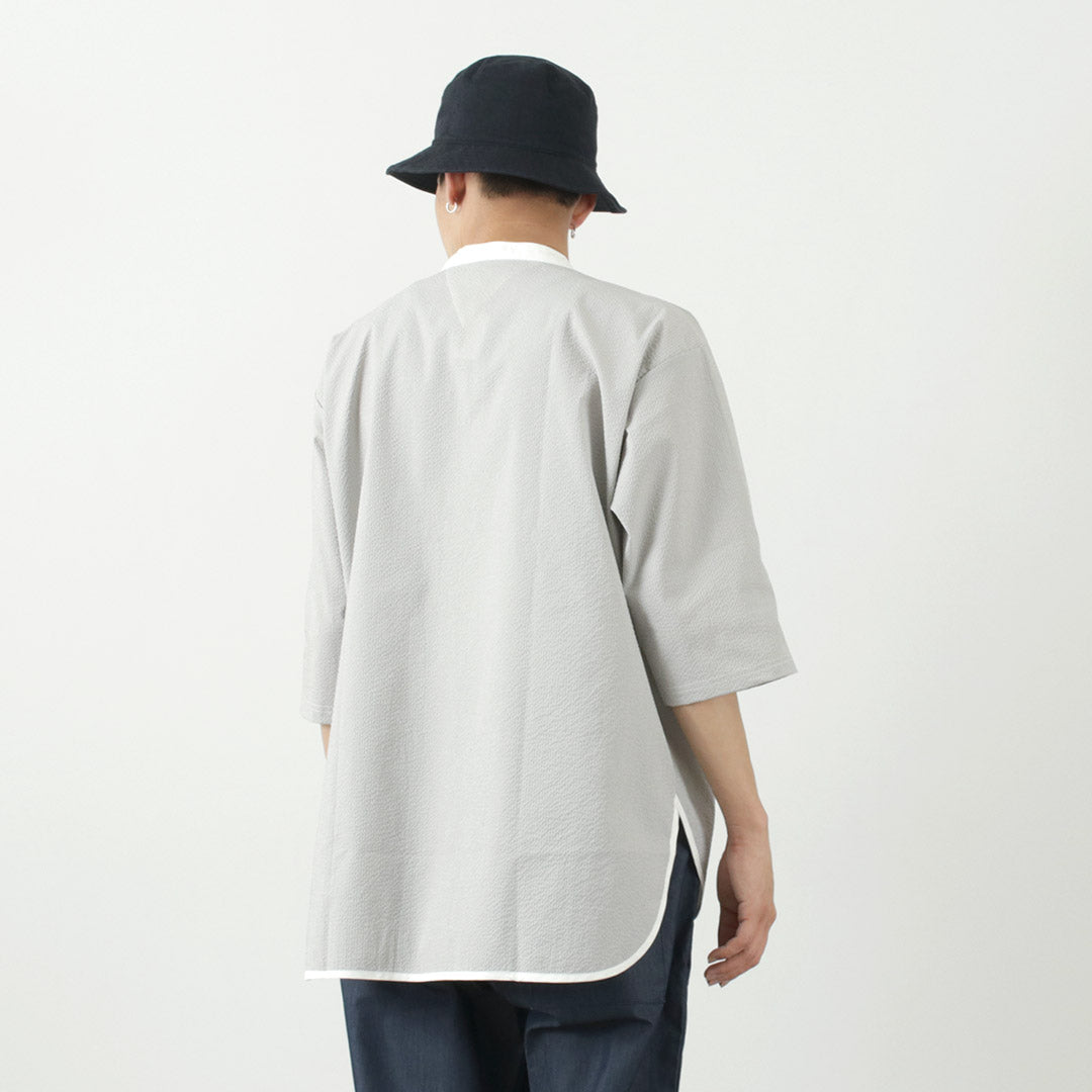 T-shirt Rococo / Woven Seersucker Henley Neck