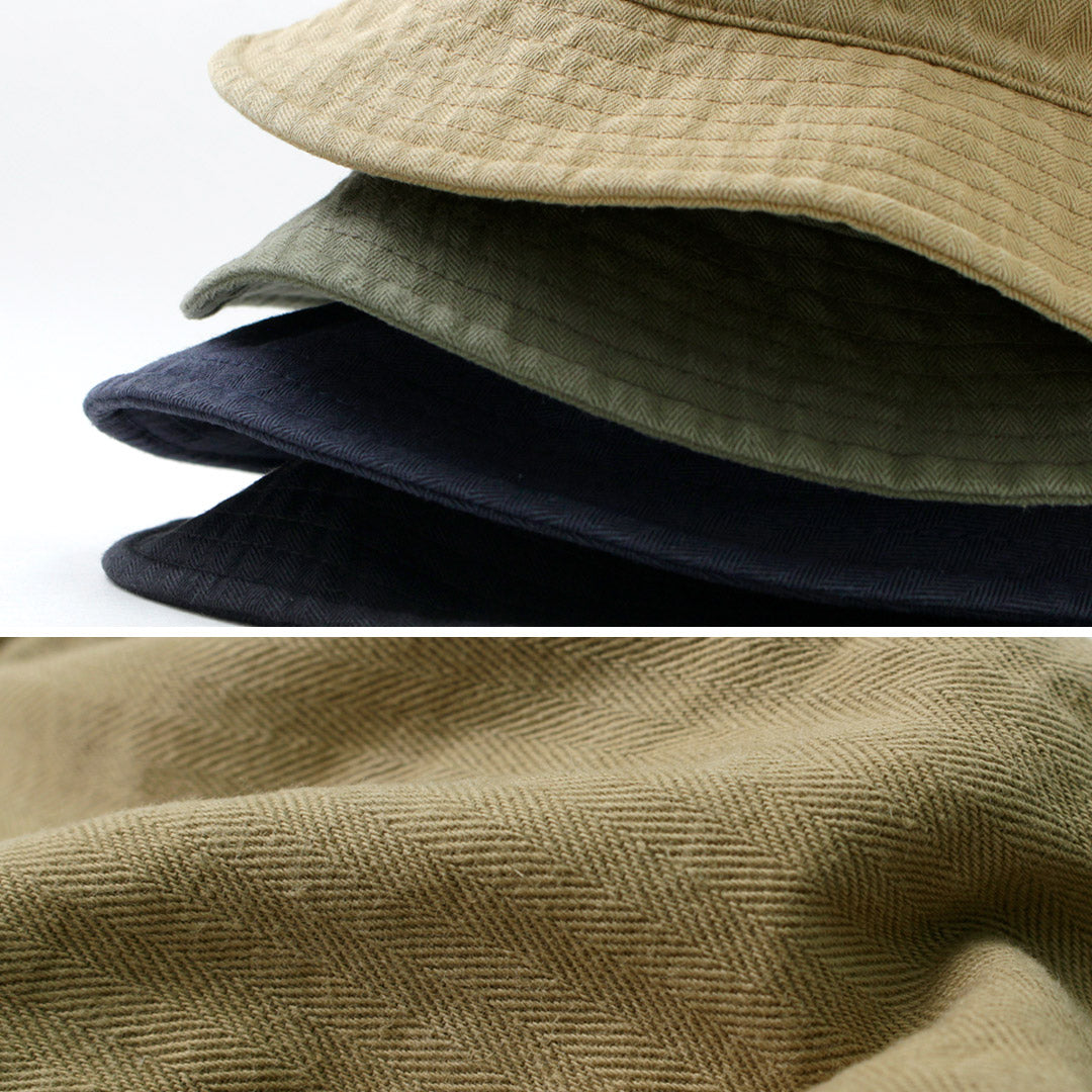 HIGHER / Bespoke Vintage Herringbone Bucket Hat