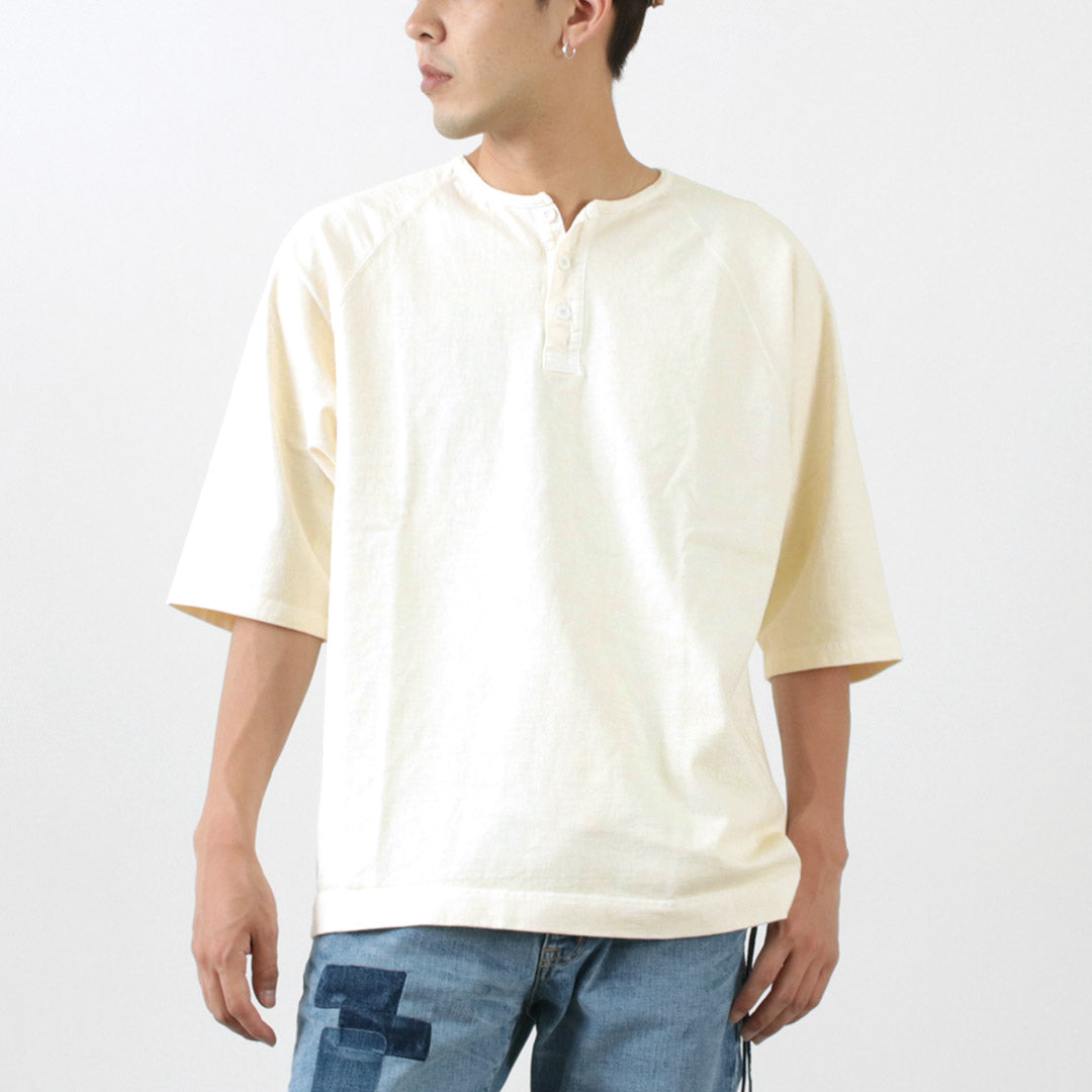 GOOD ON / Half Sleeve Heavy Retro Henry Neck T-Shirt