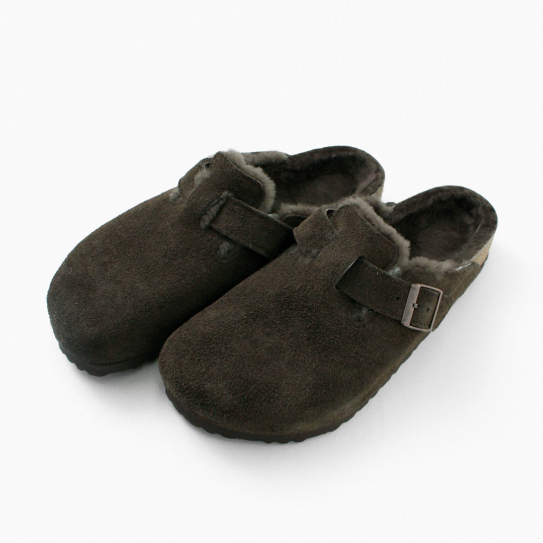 Birkenstock / Boston Shearling 스웨이드 가죽 모피 샌들