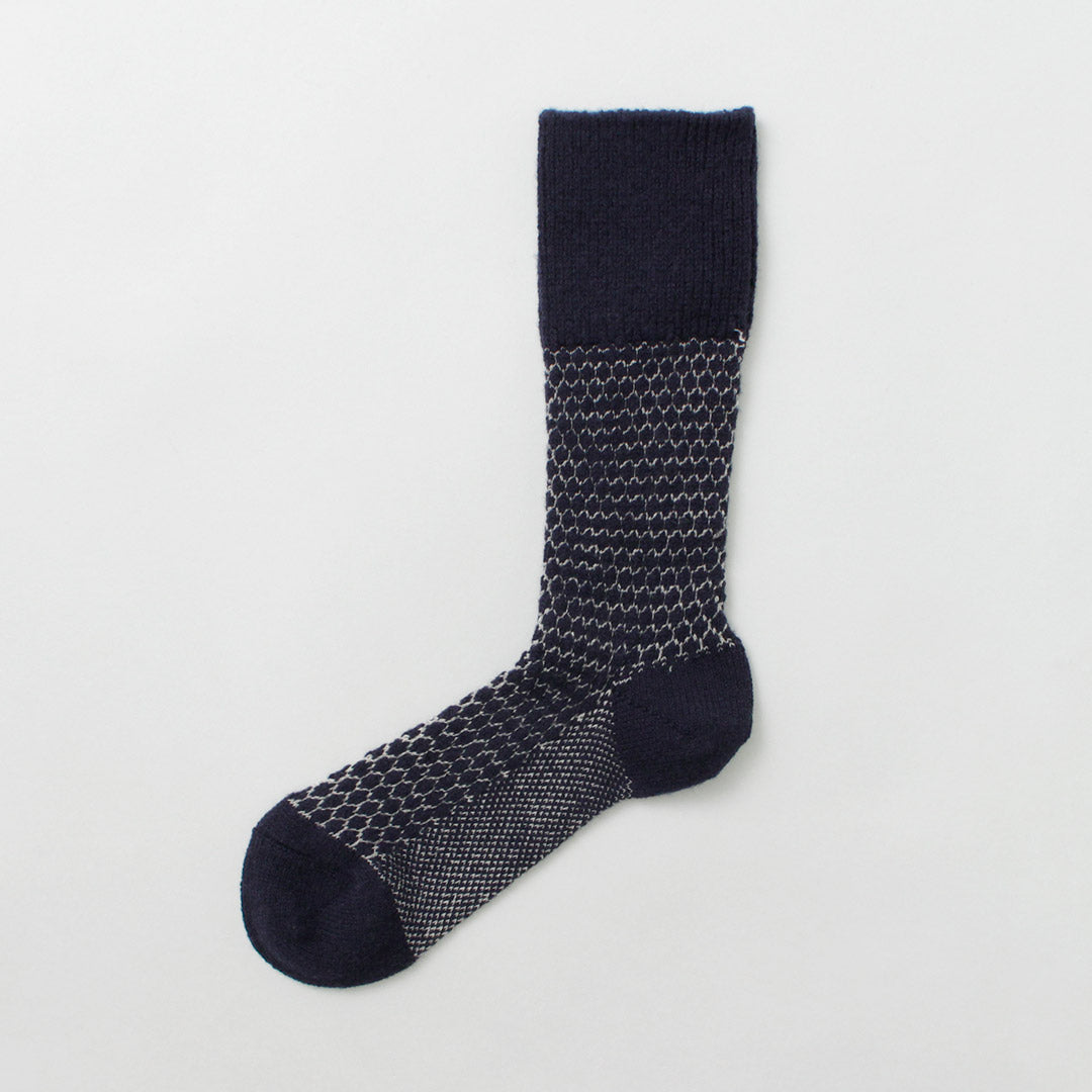 ROTOTO / Woolen Jacquard Crew Socks Popcorn