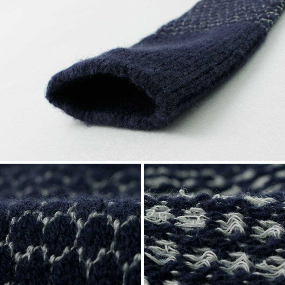 ROTOTO / Woolen Jacquard Crew Socks Popcorn