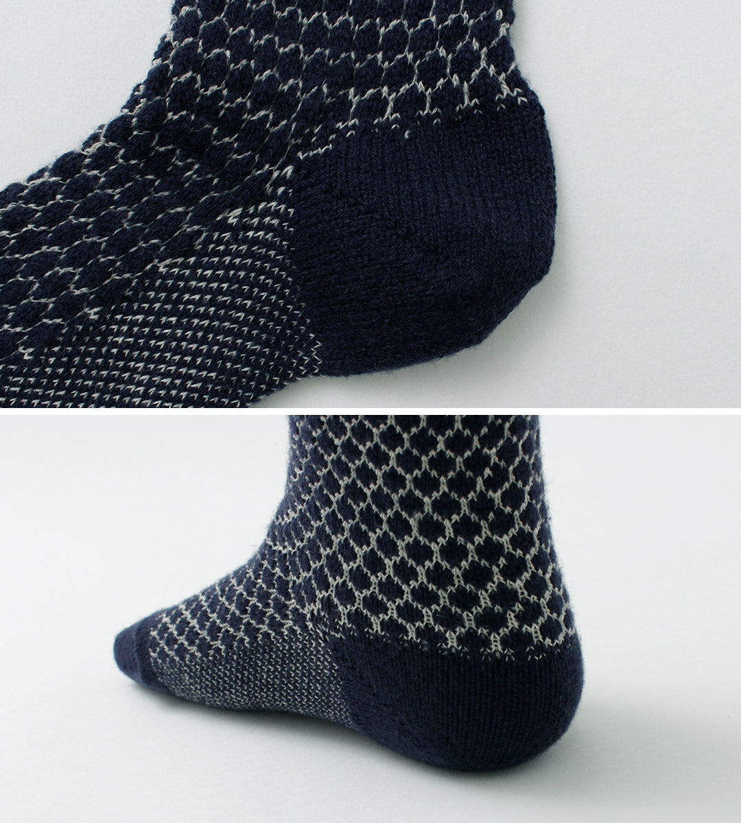 ROTOTO / Woolen Jacquard Crew Socks Popcorn