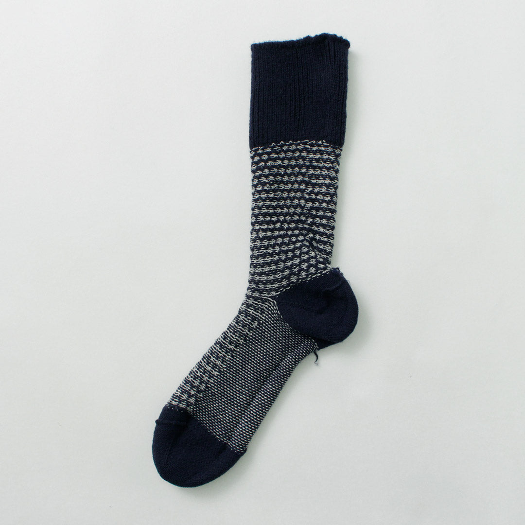 ROTOTO / Woolen Jacquard Crew Socks Popcorn