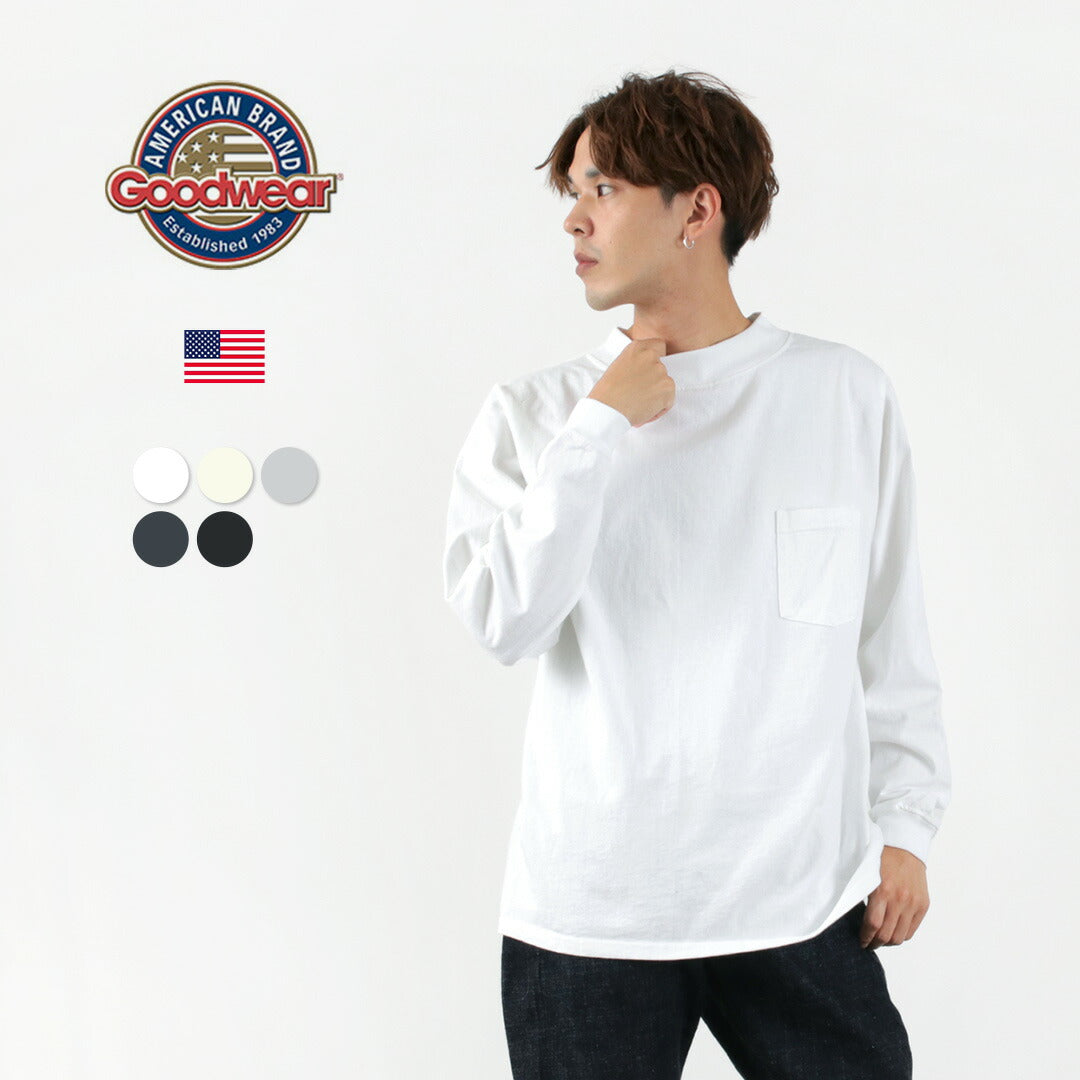 GOODWEAR / Long Sleeve Mock Neck Pocket T-Shirt