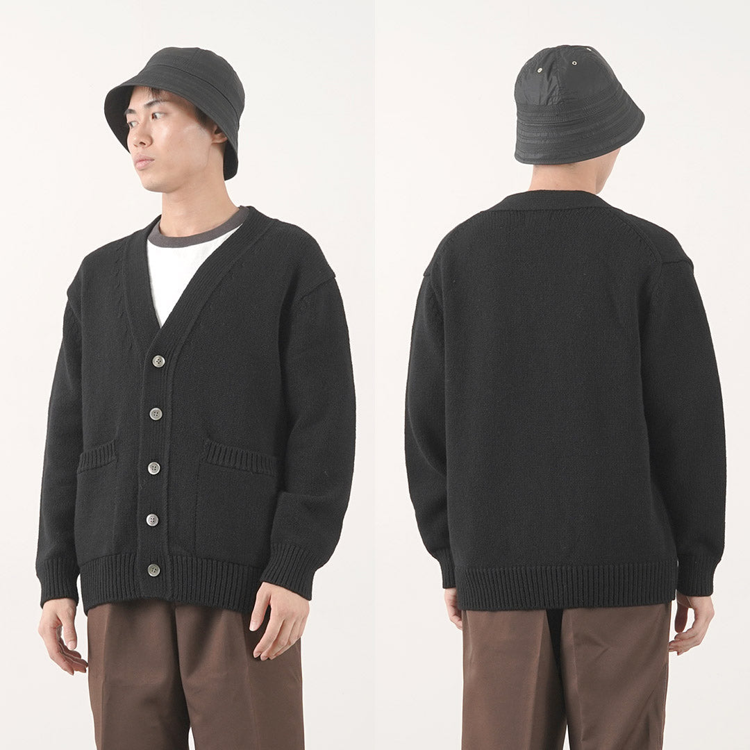 YONETOMI NEW BASIC / Soft lamb wool knit cardigan