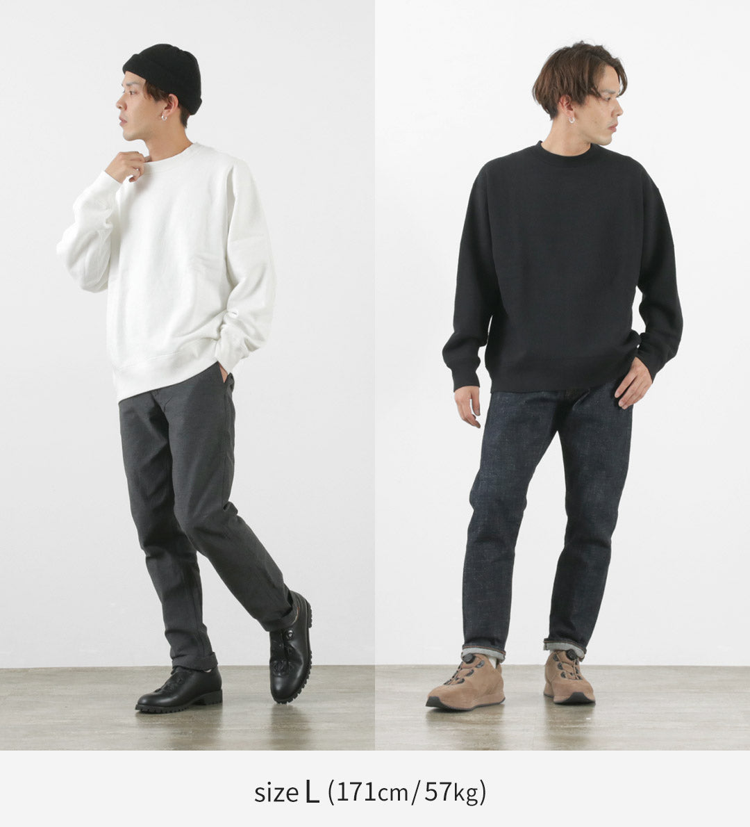 BARNS / Loopwheel wide crew sweatshirt