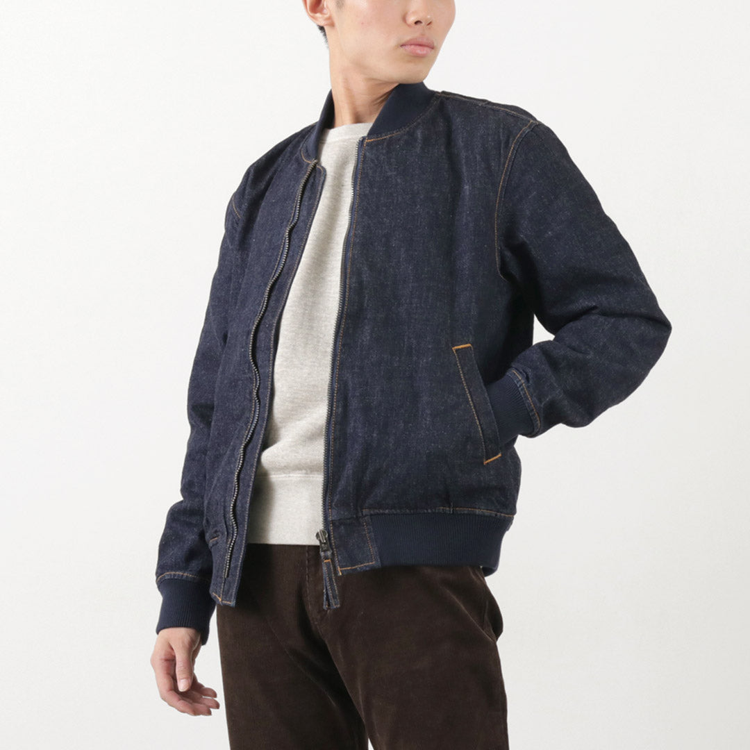 Japon Blue Jeans / 13,5 oz Crunch Denim Bomber Jacket