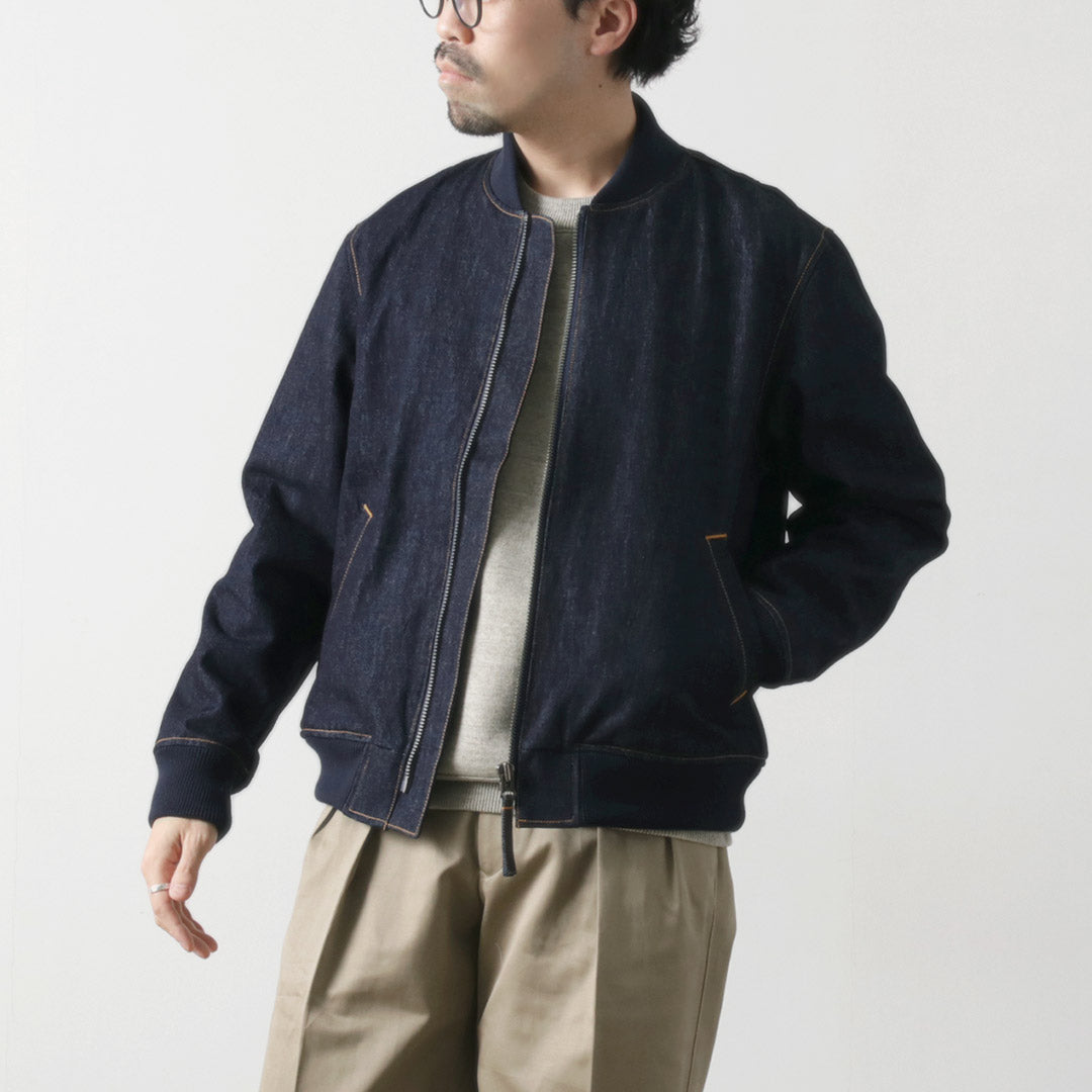 Japon Blue Jeans / 13,5 oz Crunch Denim Bomber Jacket