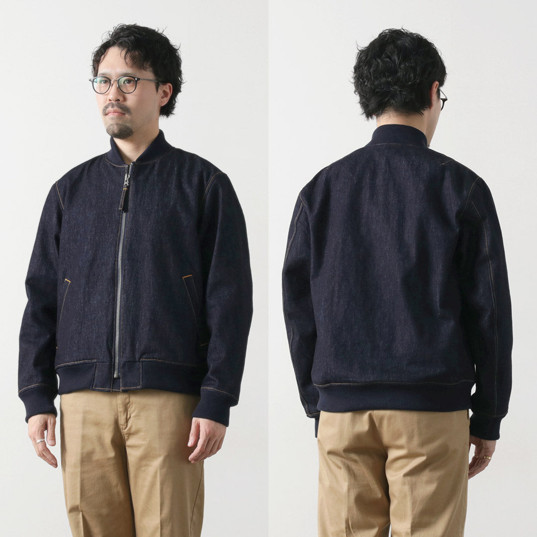 Japon Blue Jeans / 13,5 oz Crunch Denim Bomber Jacket